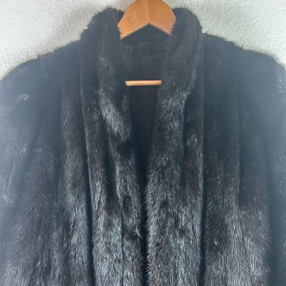 Vintage full length mink black fur coat - Picture 2 of 9